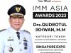 Pj Bupati Tulang Bawang Drs Qudrotul Ikhwan MM, Raih Penghargaan The Best Leader Public Service di IMM Asia Awards 2023